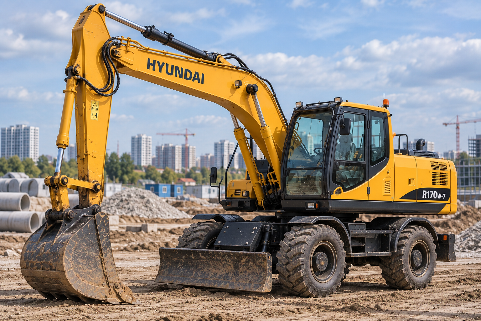 Колёсный экскаватор Hyundai R170W-7